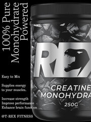 Rex Fitness Creatine Monohydrate 250g Powder - Pre-Work - Proven Physical Performance and recovery Unflavoured
