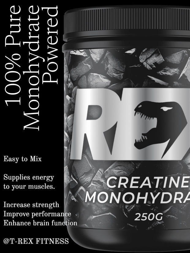 Rex Fitness Creatine Monohydrate 250g Powder - Pre-Work - Proven Physical Performance and recovery Unflavoured